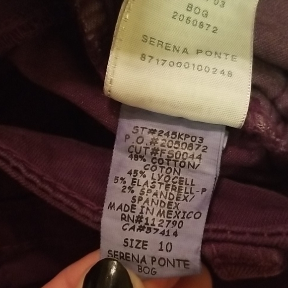 True Religion Girl's Purple Jeans Size 10 Skinny - Picture 9 of 10